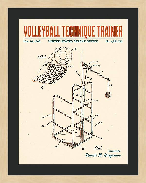 Volleyball Technique Trainer Retro Patent Us4881742