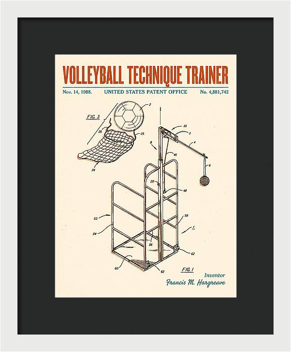 Volleyball Technique Trainer Retro Patent Us4881742