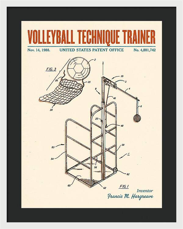 Volleyball Technique Trainer Retro Patent Us4881742