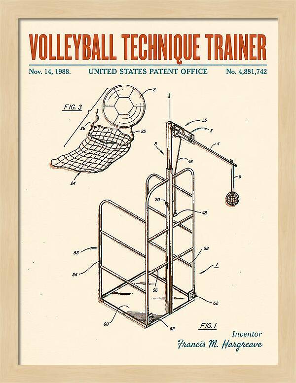 Volleyball Technique Trainer Retro Patent Us4881742