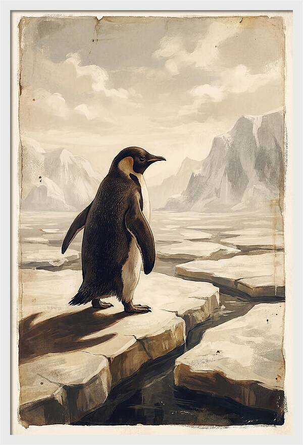 Waddling Penguin On Ice Floe