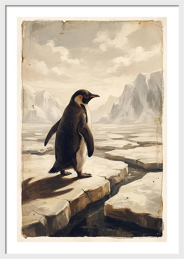 Waddling Penguin On Ice Floe