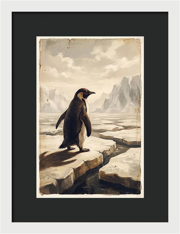 Waddling Penguin On Ice Floe