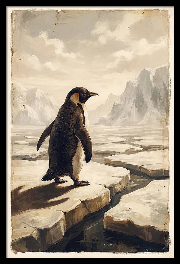 Waddling Penguin On Ice Floe
