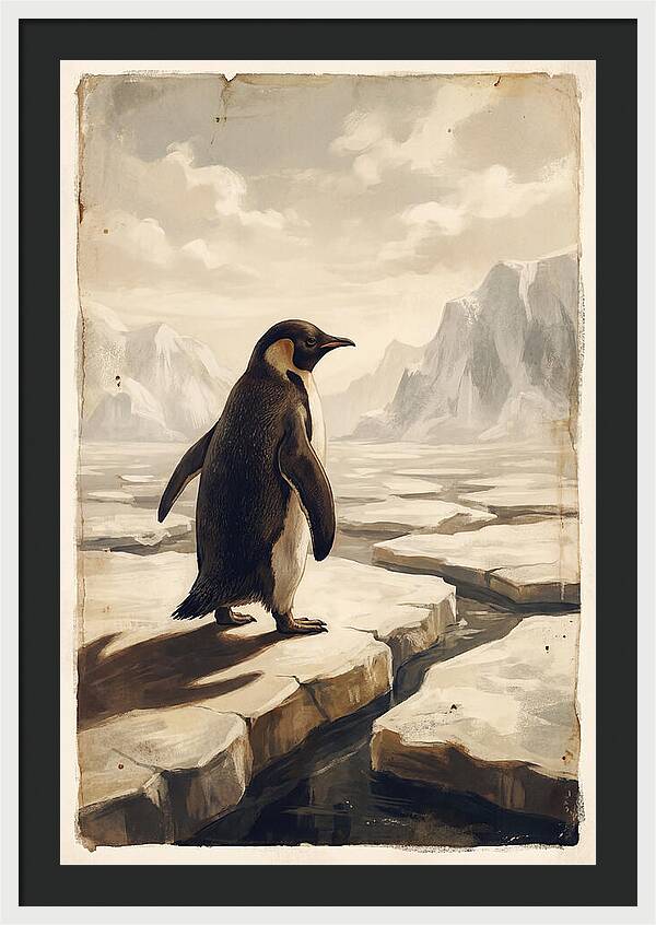 Waddling Penguin On Ice Floe