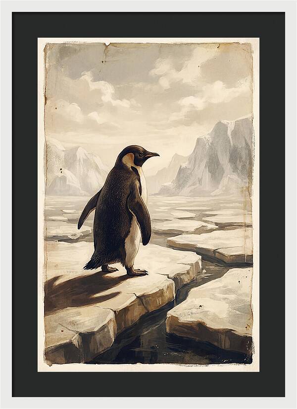 Waddling Penguin On Ice Floe