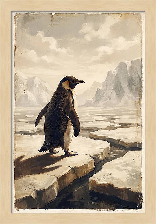 Waddling Penguin On Ice Floe