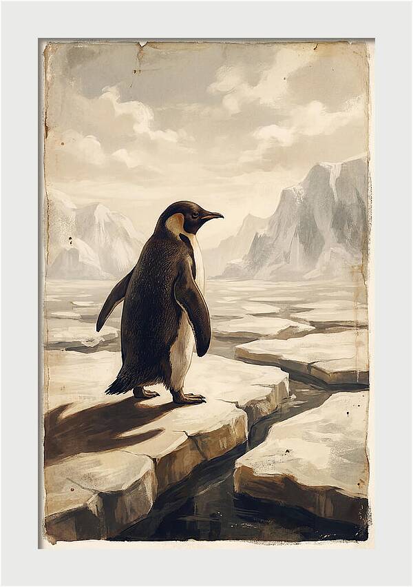 Waddling Penguin On Ice Floe