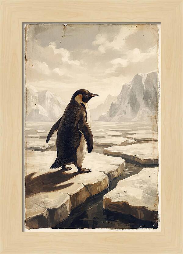 Waddling Penguin On Ice Floe