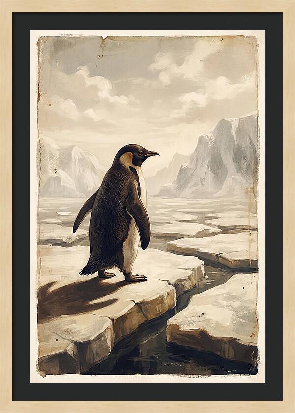 Waddling Penguin On Ice Floe