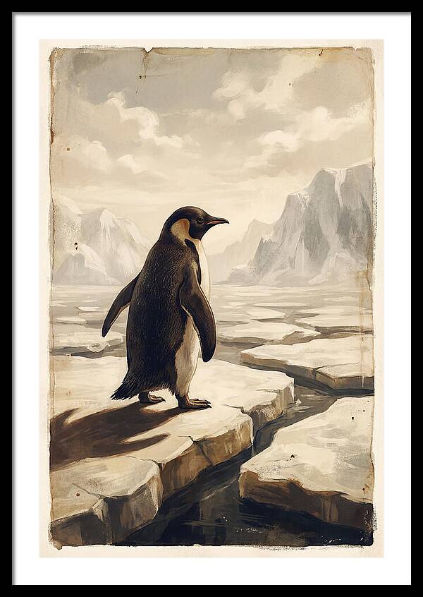 Waddling Penguin On Ice Floe