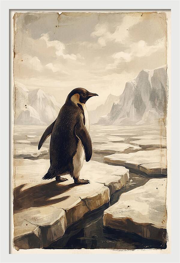 Waddling Penguin On Ice Floe