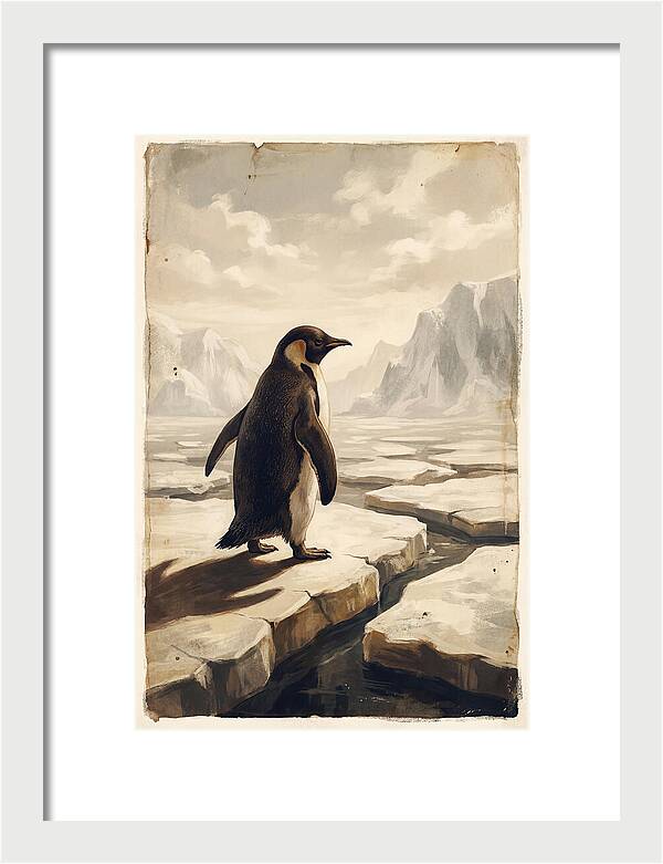 Waddling Penguin On Ice Floe