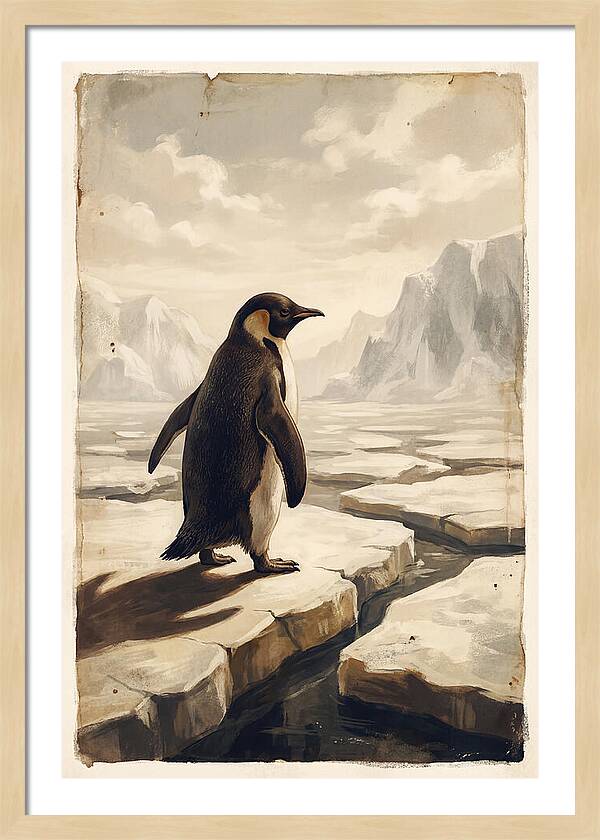 Waddling Penguin On Ice Floe