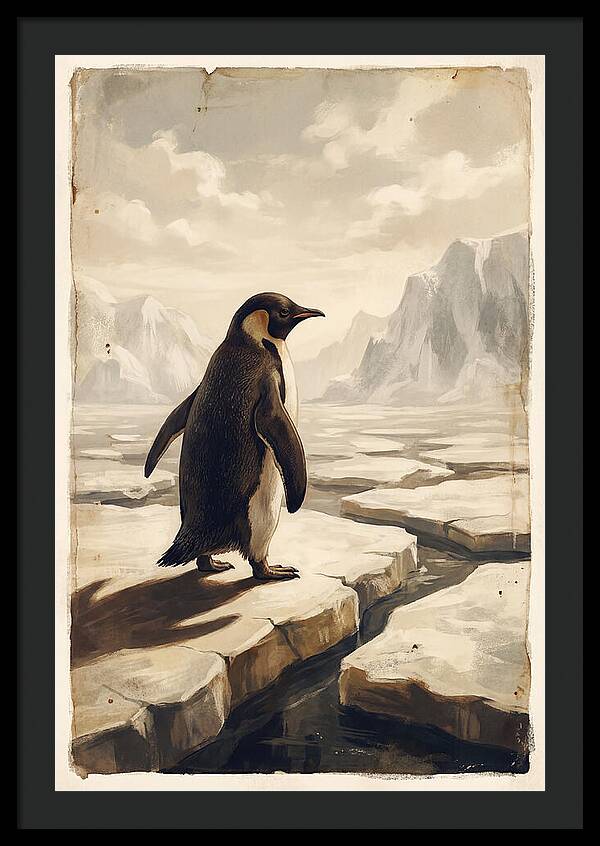 Waddling Penguin On Ice Floe