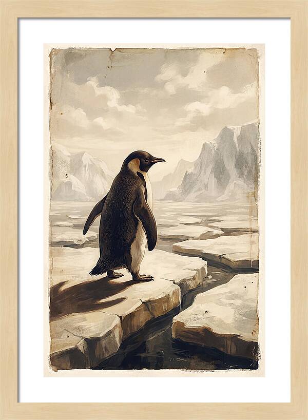 Waddling Penguin On Ice Floe