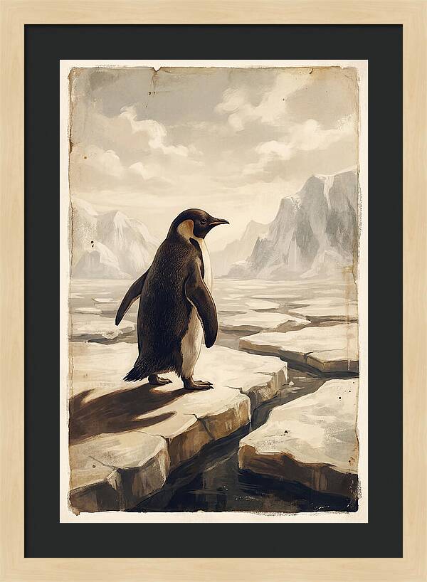 Waddling Penguin On Ice Floe