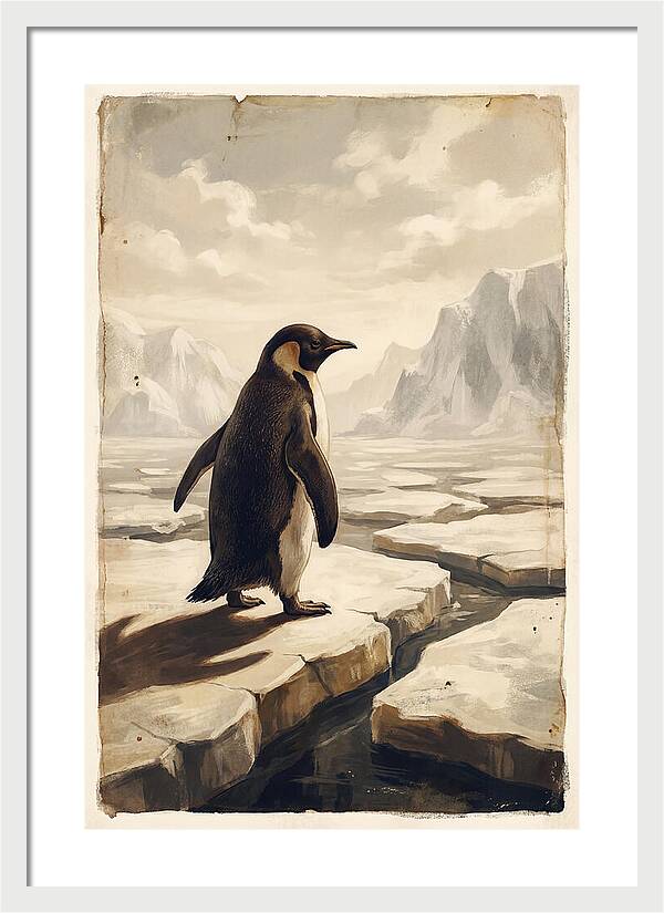 Waddling Penguin On Ice Floe