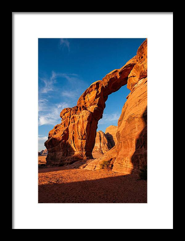 Wadi Rum Desert Arch At Golden Hour