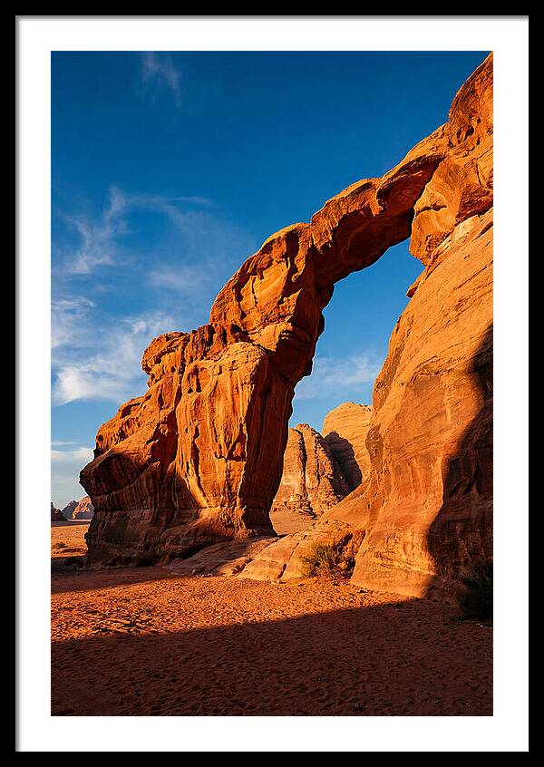 Wadi Rum Desert Arch At Golden Hour