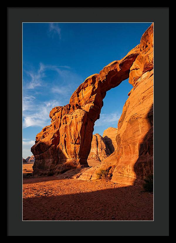 Wadi Rum Desert Arch At Golden Hour