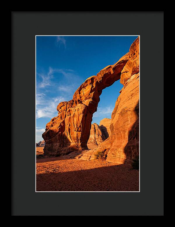 Wadi Rum Desert Arch At Golden Hour