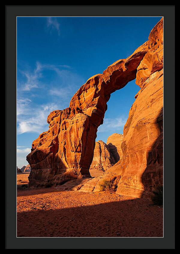 Wadi Rum Desert Arch At Golden Hour