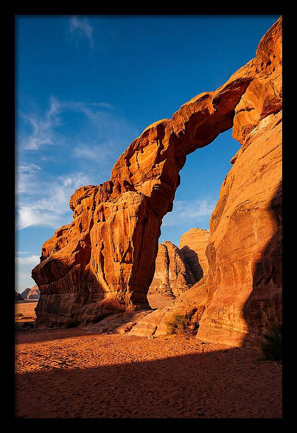 Wadi Rum Desert Arch At Golden Hour