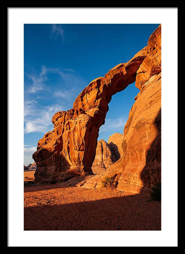 Wadi Rum Desert Arch At Golden Hour