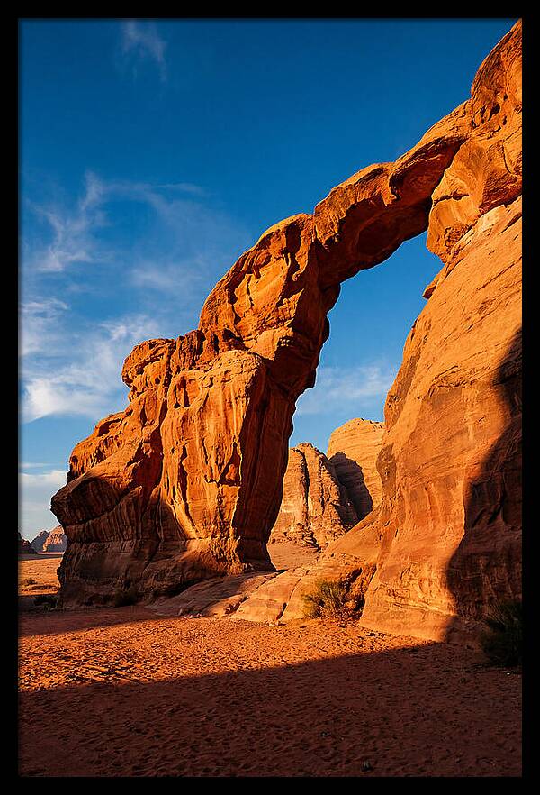 Wadi Rum Desert Arch At Golden Hour