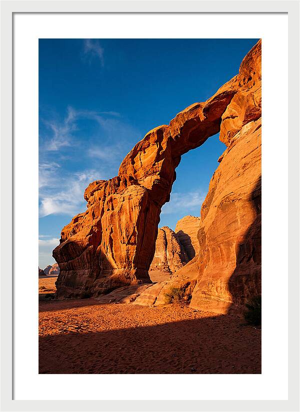 Wadi Rum Desert Arch At Golden Hour