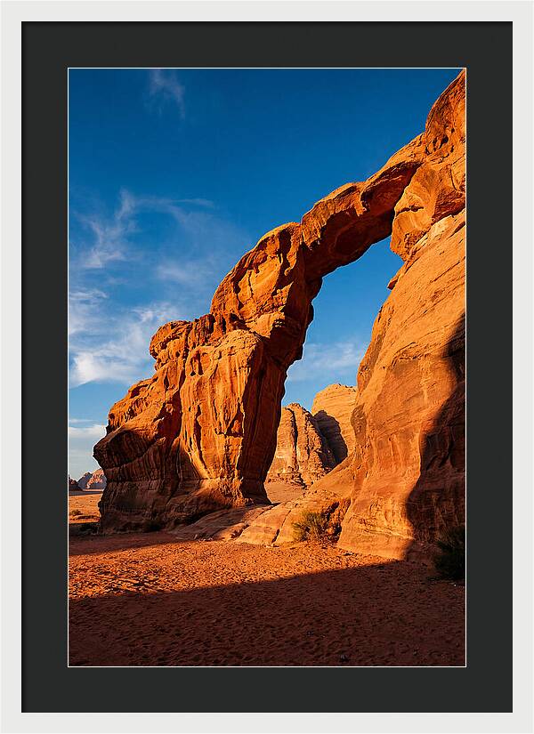 Wadi Rum Desert Arch At Golden Hour