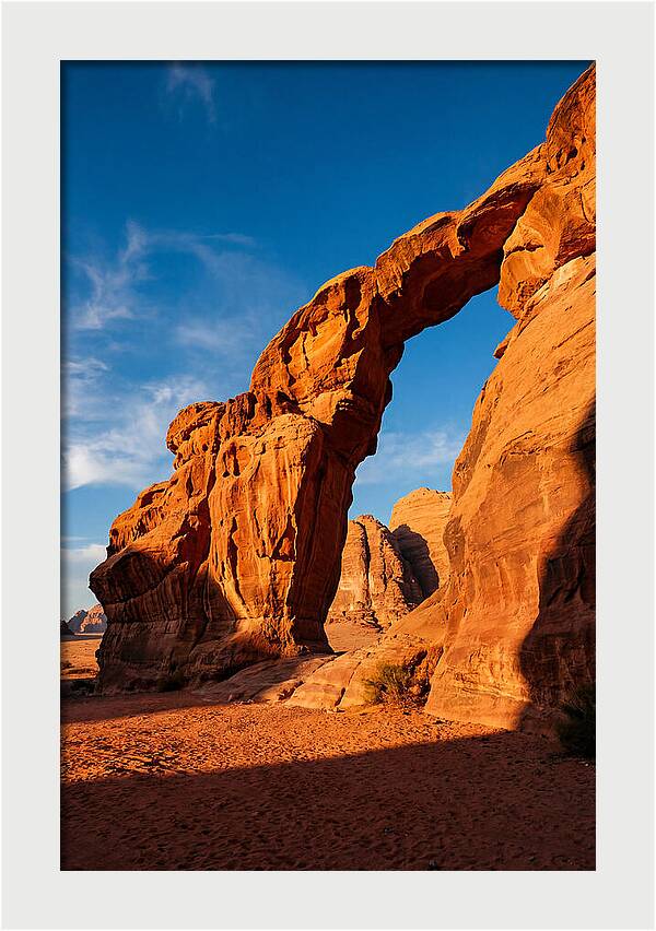 Wadi Rum Desert Arch At Golden Hour
