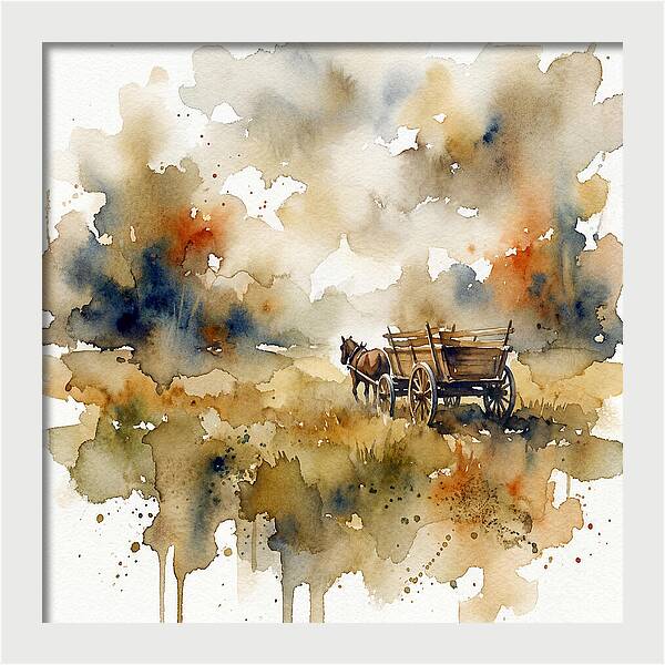 Wagon In A Serene Landscape