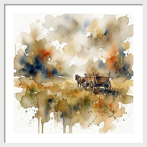 Wagon In A Serene Landscape