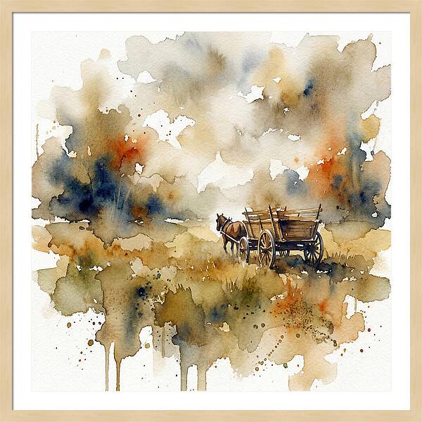 Wagon In A Serene Landscape