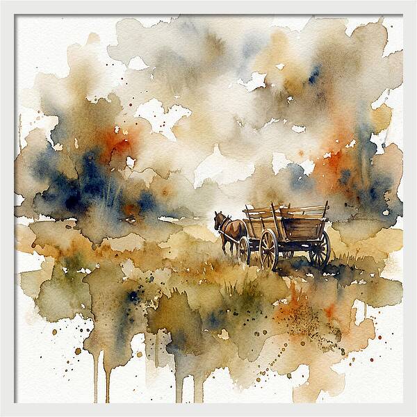Wagon In A Serene Landscape