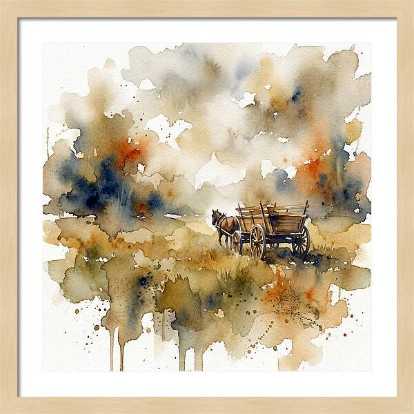 Wagon In A Serene Landscape