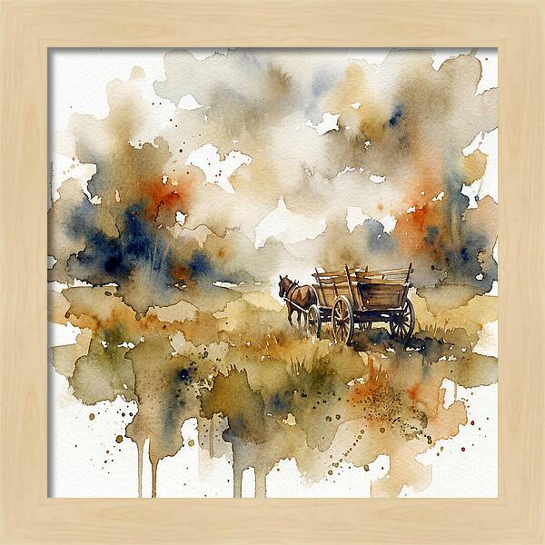 Wagon In A Serene Landscape
