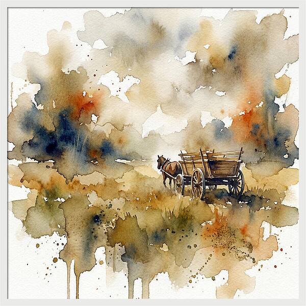 Wagon In A Serene Landscape