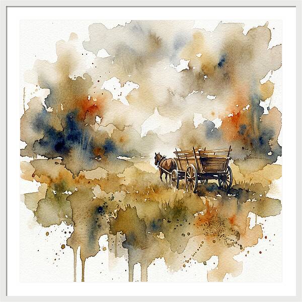 Wagon In A Serene Landscape