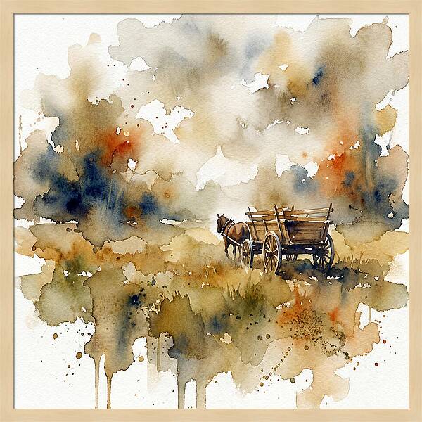 Wagon In A Serene Landscape