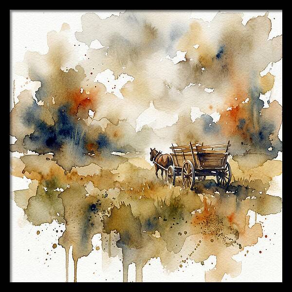 Wagon In A Serene Landscape