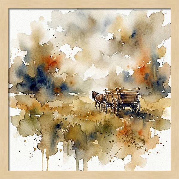 Wagon In A Serene Landscape