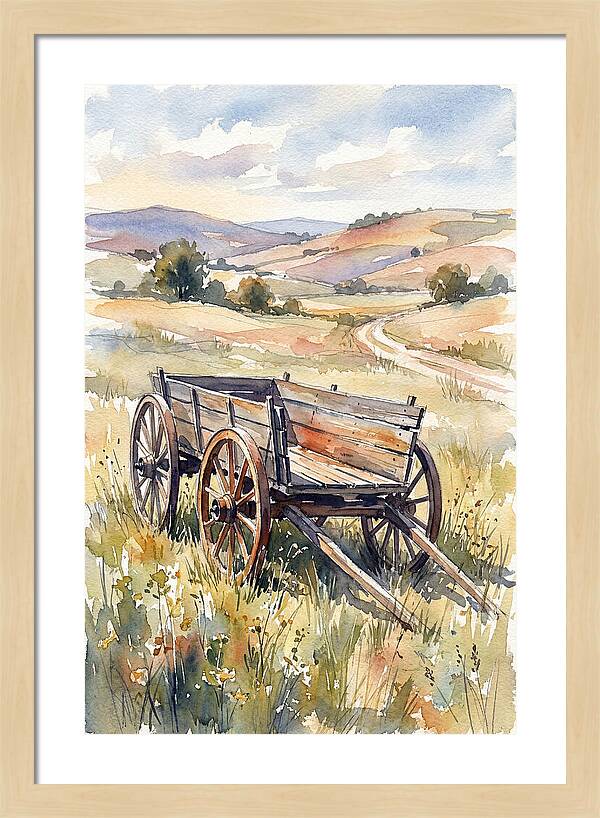 Wagon In Serene Landscape