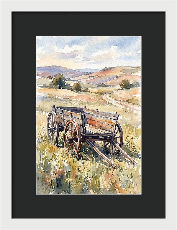 Wagon In Serene Landscape