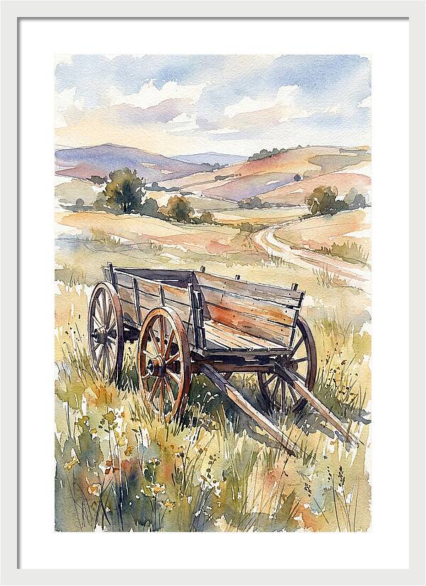 Wagon In Serene Landscape