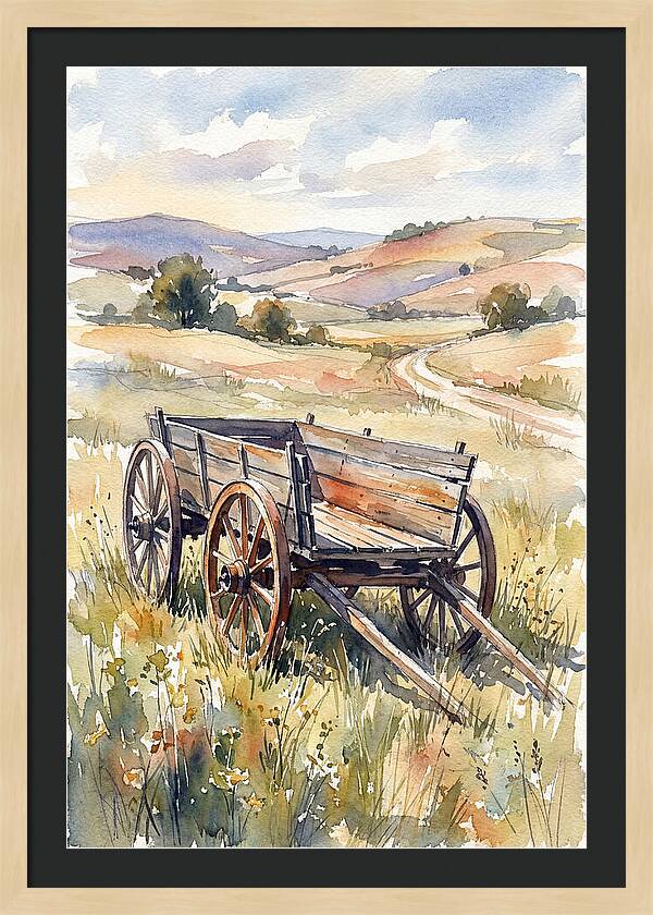 Wagon In Serene Landscape