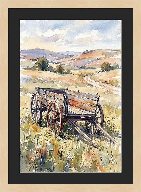 Wagon In Serene Landscape