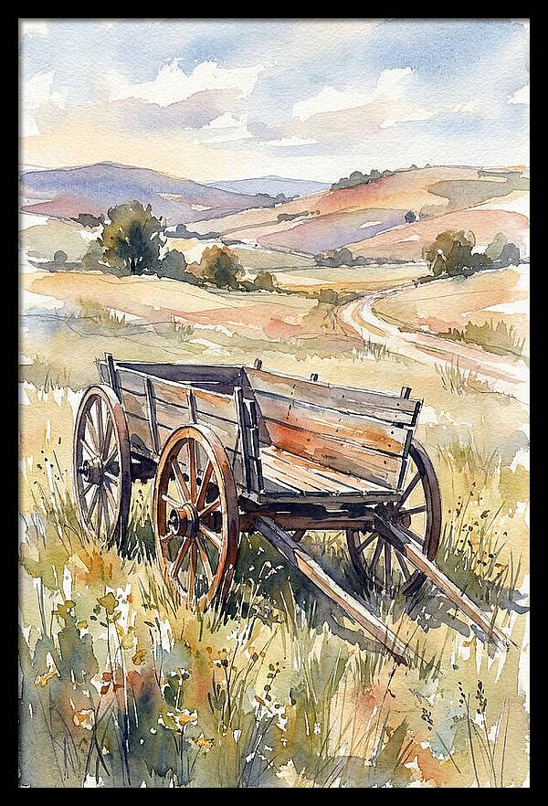 Wagon In Serene Landscape